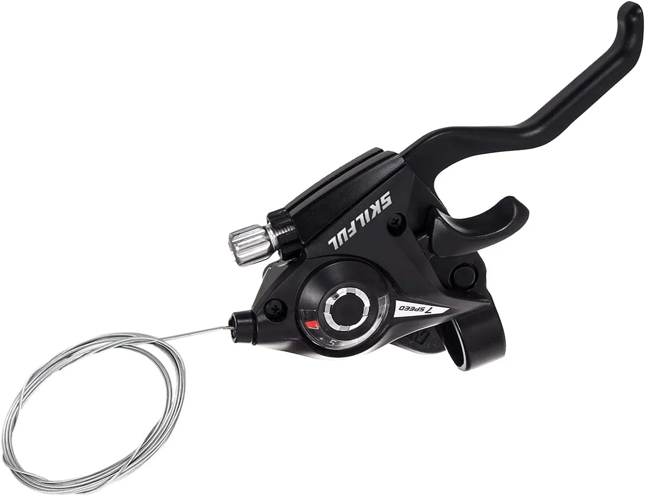 ZUKKA Bike Shifter,7 Speed Right Brake & Shift Lever with Gear Indicator and V Brake Cable for Mountain Road Bicycle